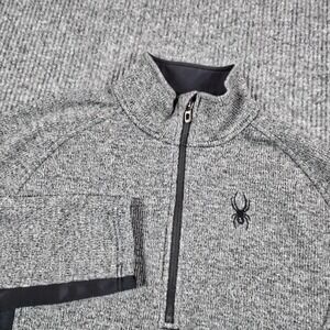 Spyder Sweater Mens Large Gray LS Outbound Quarter Zip Fleece‎ Pullover 186400